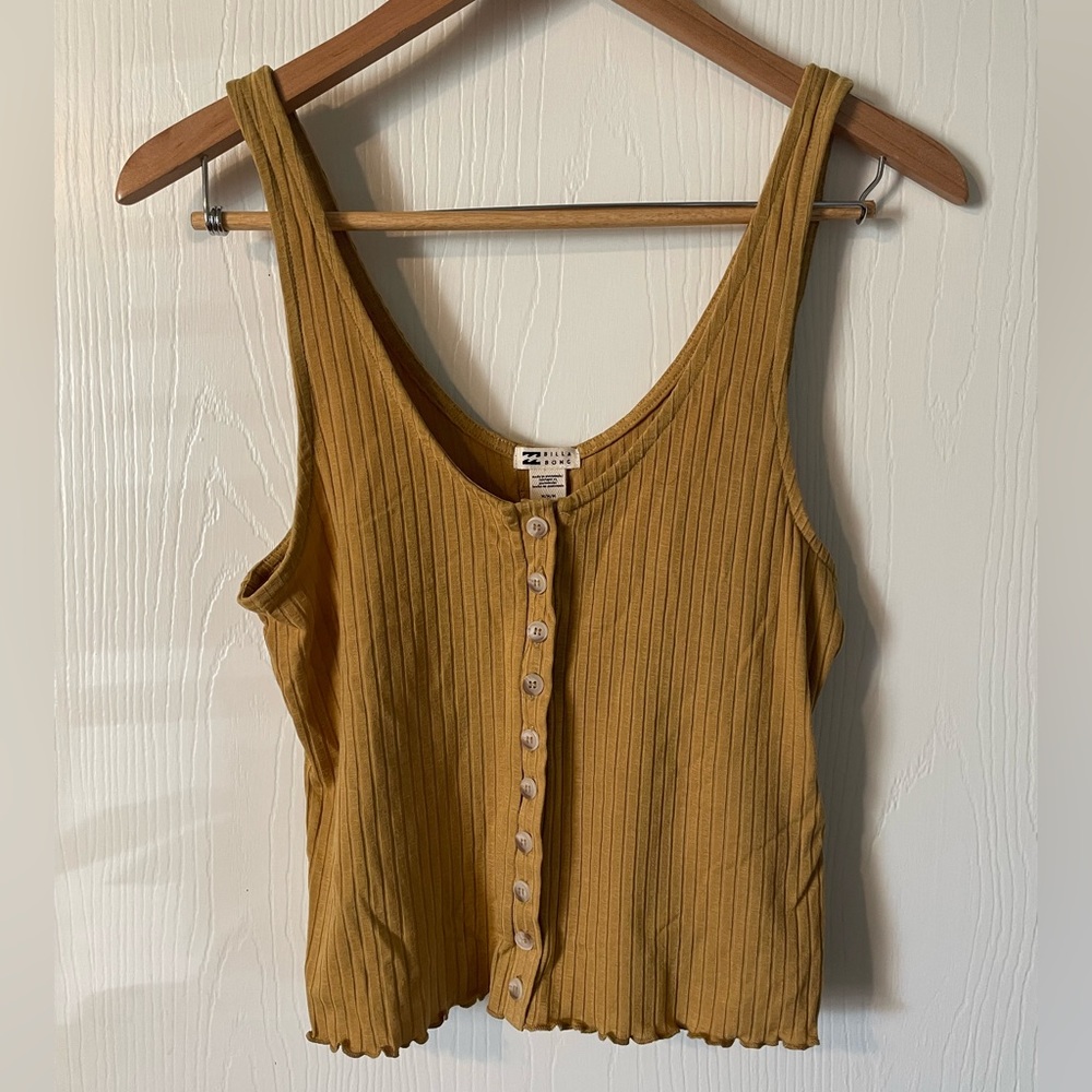 Billabong Mustard Yellow Ribbed Tank Top